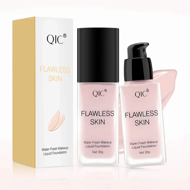 QIC 30ml Face Foundation Base Makeup Matte Oil Control Concealer Full Coverage Soft Liquid Foundation Cream Cosmetics
