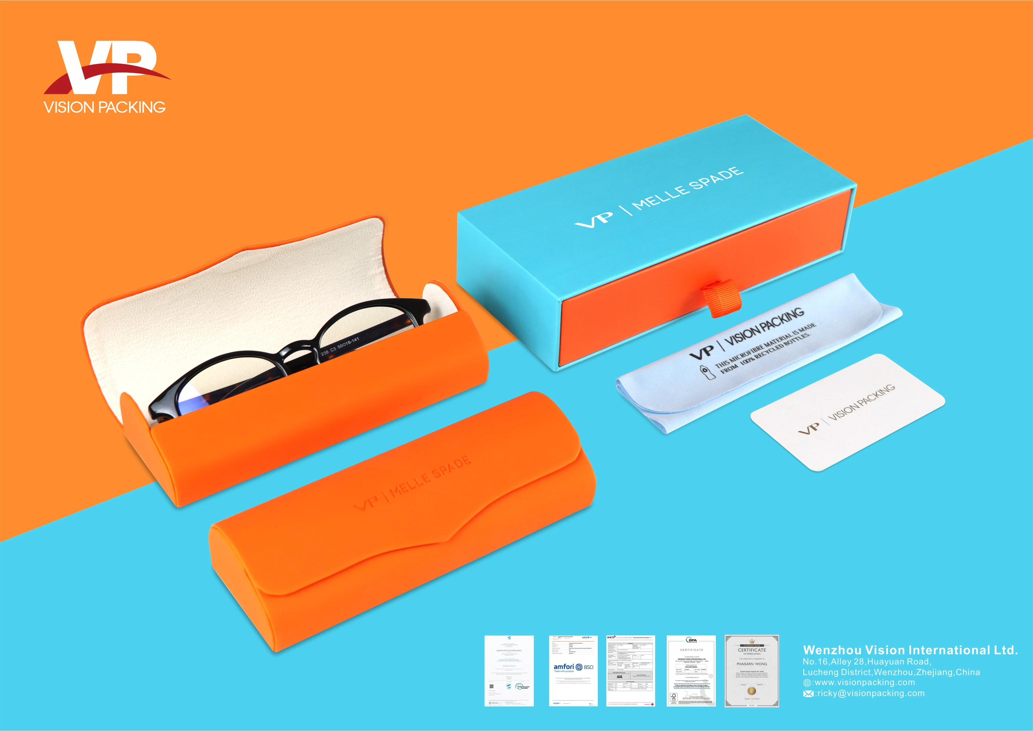 High Quality Oem Rept Cloth Unique Eyewear Packaging Eye Glasses