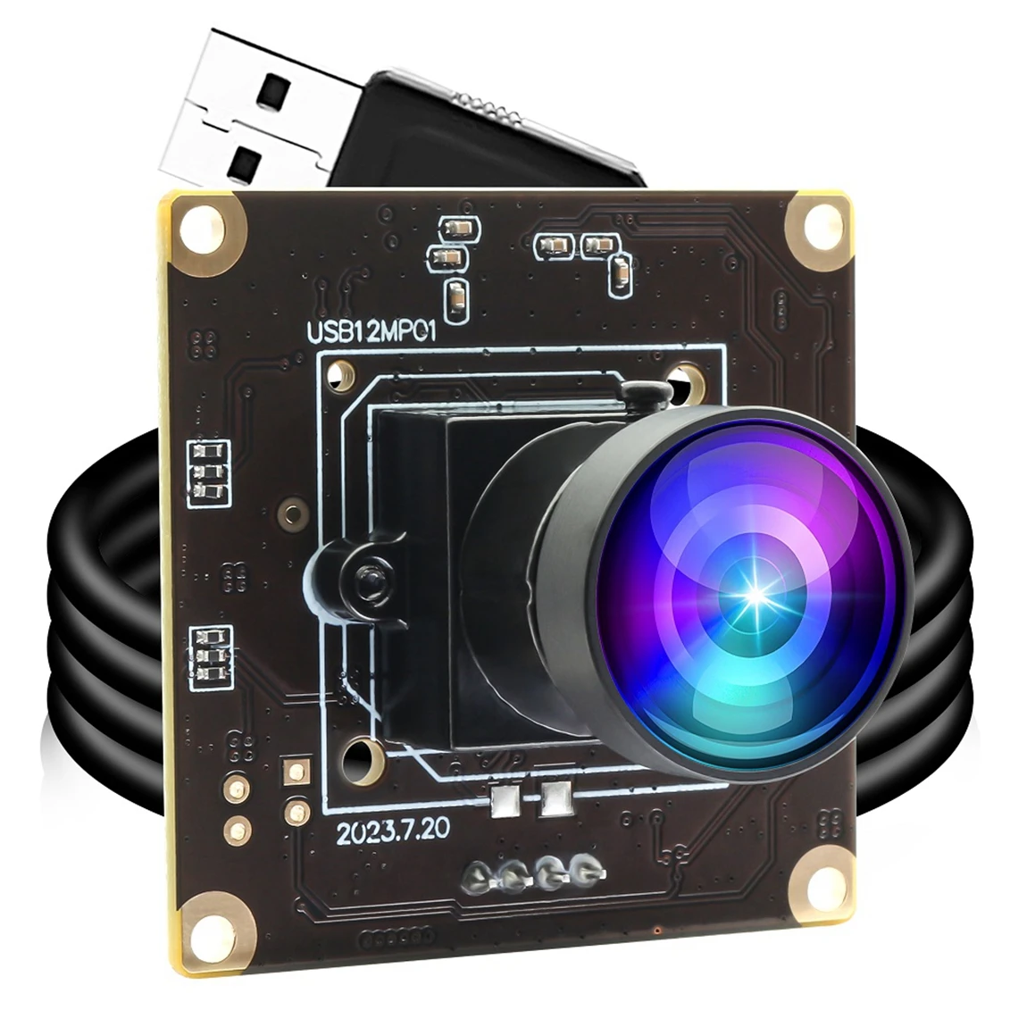 ELP 12MP 工業用ウェブカメラ 広角FHD IMX577 高速120fps 30fps ミニ魚