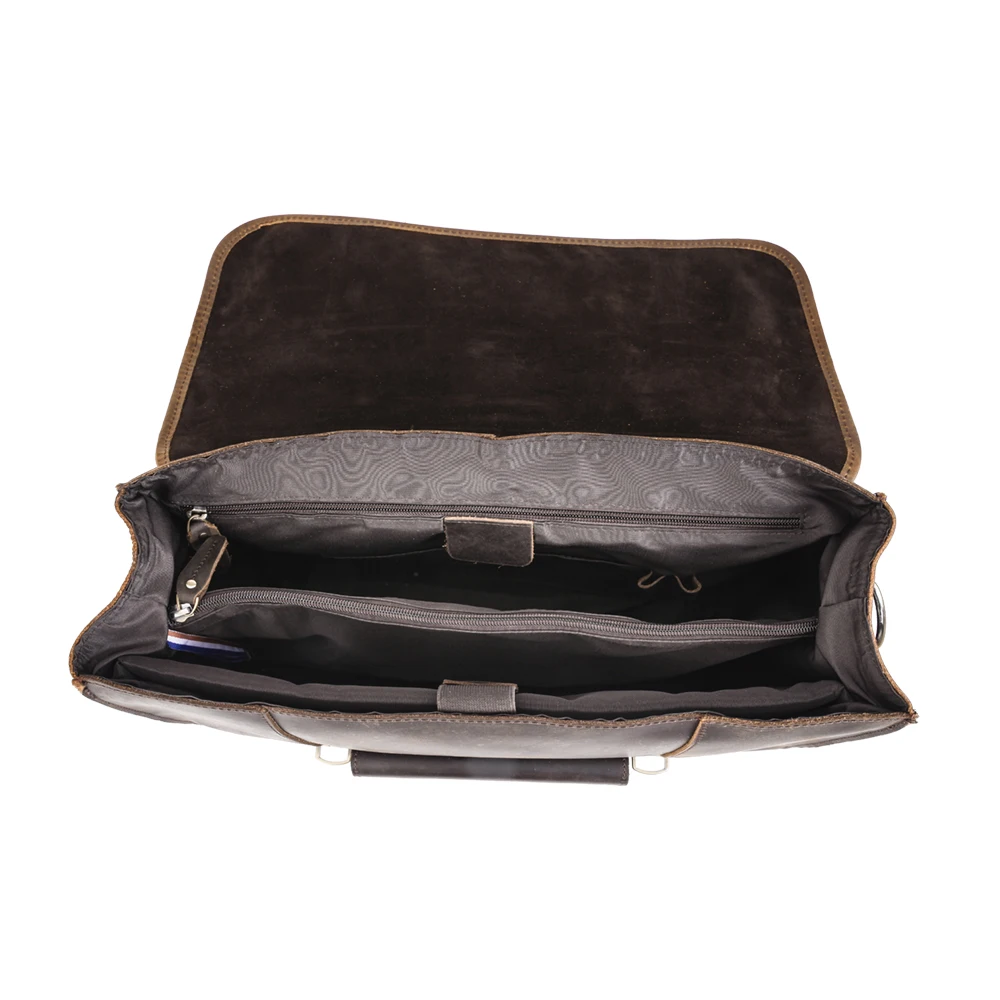 Tiding Custom Men Business Genuine Cow Leather Laptop Bag Briefcase Convertible Backpack