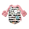 Black White Stripe Watercolor Floral Top