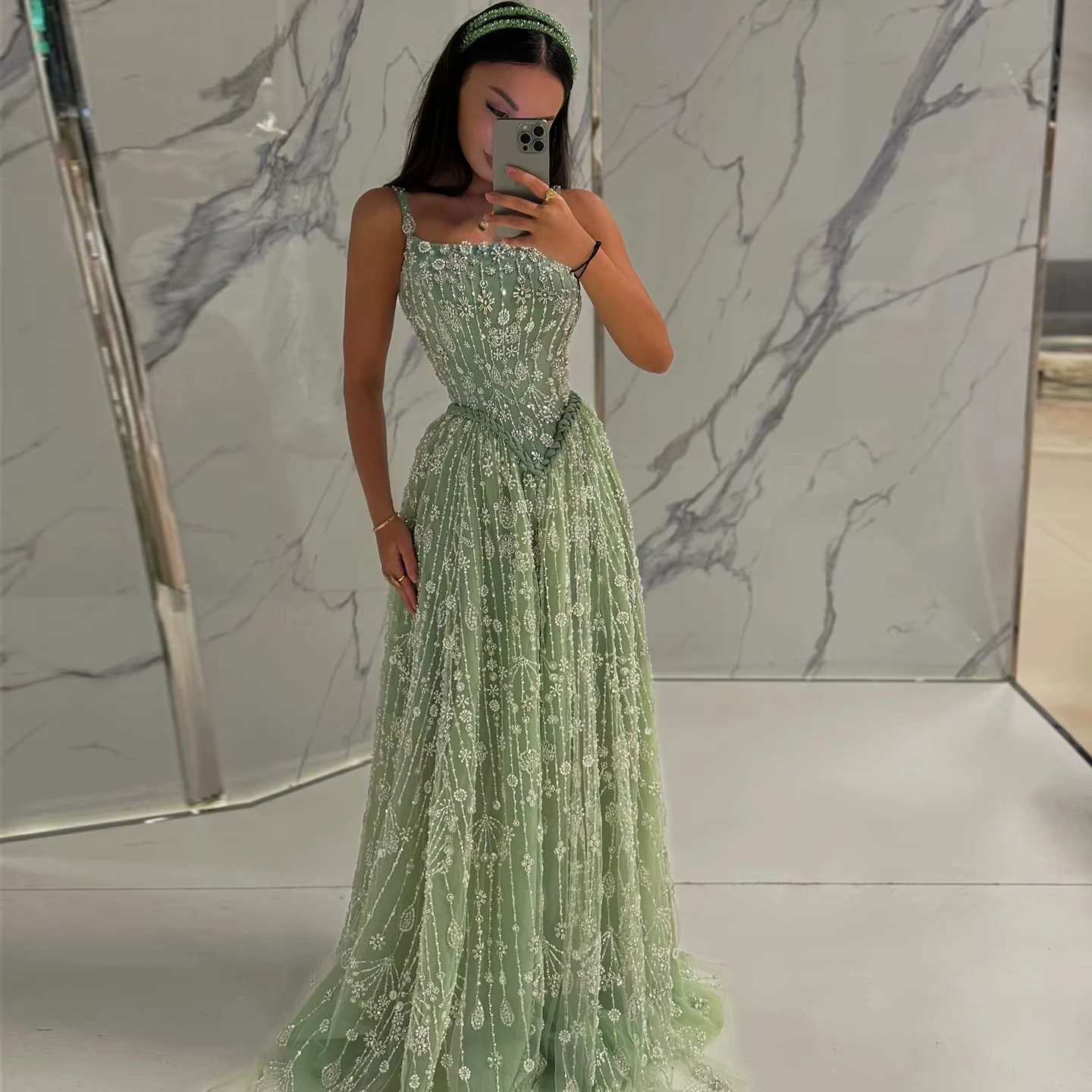 Jancember LSZ123 Beautiful Mint Green Sleeveless Crystal Evening Formal Dresses Jancember LSZ123 Beautiful Mint Green Sleeveless Crystal Evening Formal Dresses