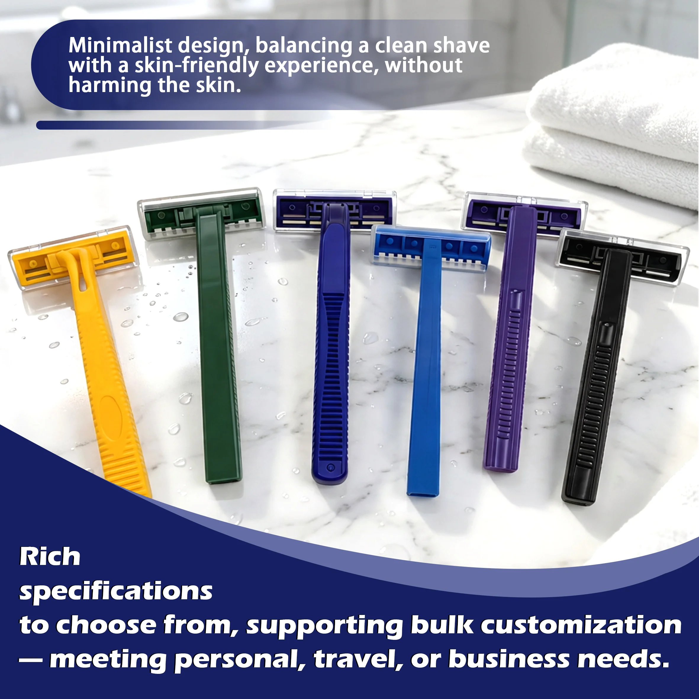 TEXNET Custom Straight Fixed Head Twin Blade Disposable Safety Razor Face Body Use Barber Salon Plastic CE Certified for Men