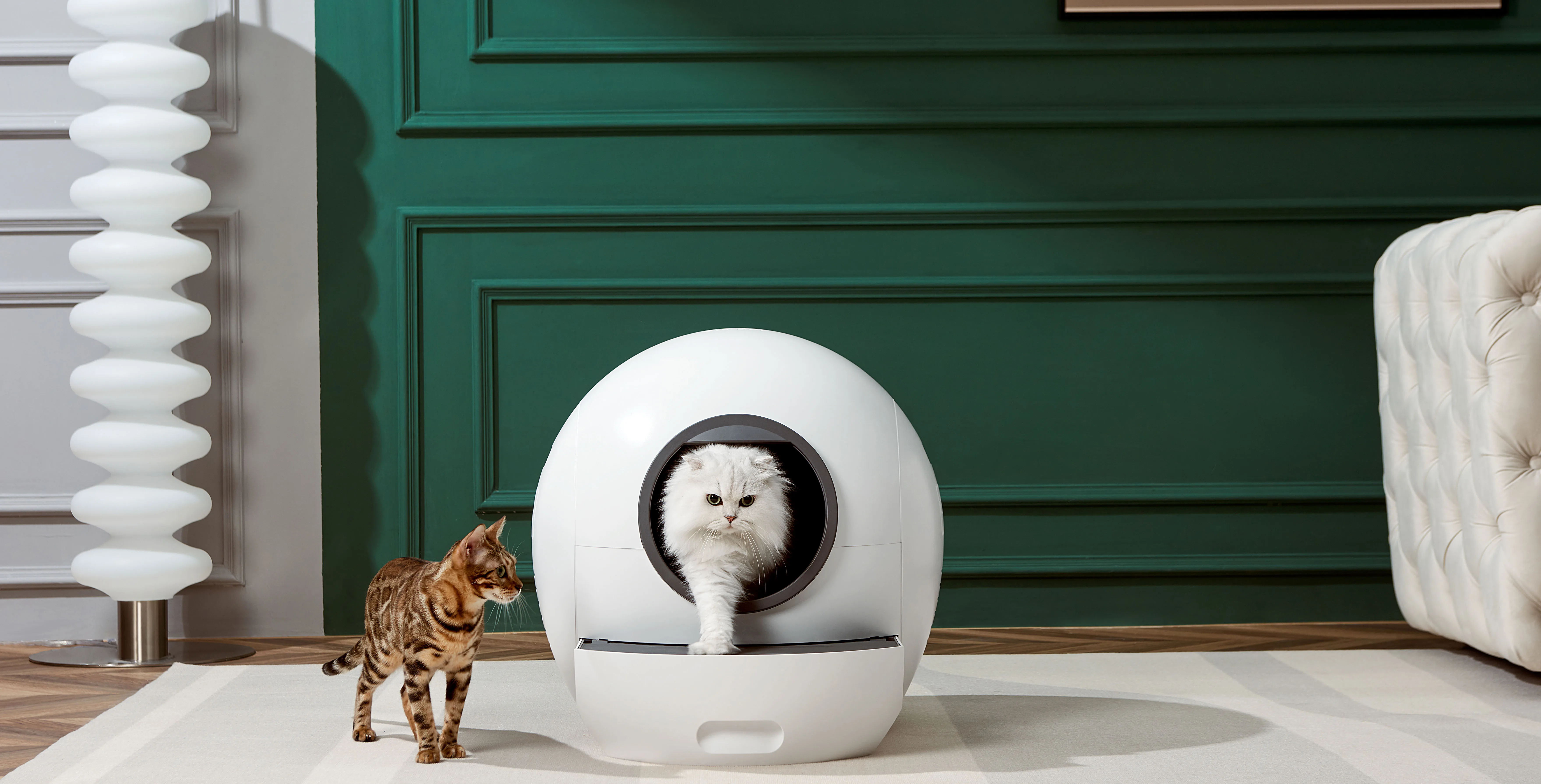 Luxury Large Enclosed Automatic Cat Litter Box Toilet Auto Smart 