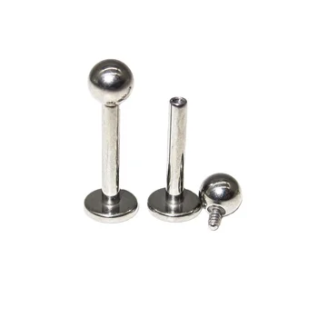 G23 Titanium  Ear Studs Internally Thread Labret Ear Cartilage Helix Body Piercing Jewelry