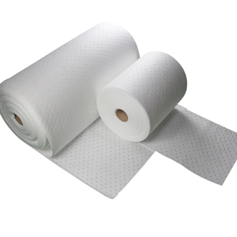 Industrial Safety 80cm*50m Oil Spill Absorbent Rolls For Spill Control