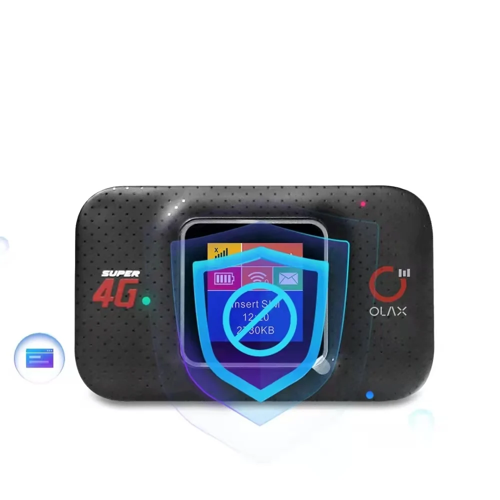 OLAX MF982用ミニ4GポケットWiFiルーター3000mAh充電式バッテリーLCD