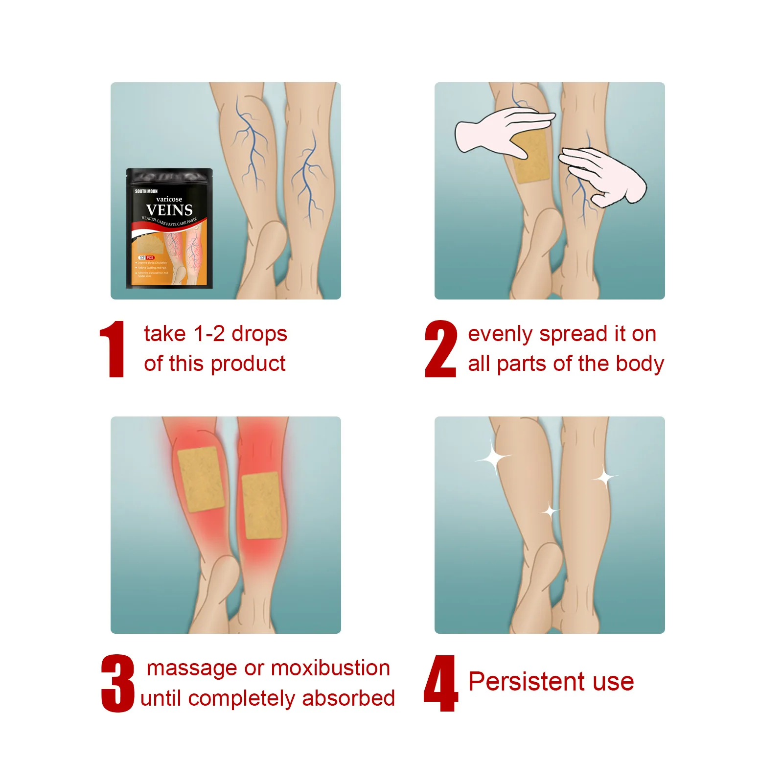 Relief Leg Pain Strengthens Capillary Health Improve Blood Circulation Relieve Swelling And Pain Varicose Veins Patch