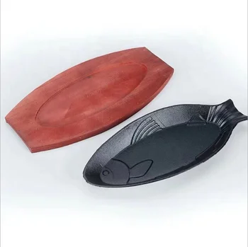 Cast iron fish shaped Teppanyaki commercial fish plate crucian