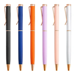 High-Quality Metal Ballpoint Pens with Custom Logo Printing 1.0mm Tip Smooth Writing for Promotional Use and Office & Hotels