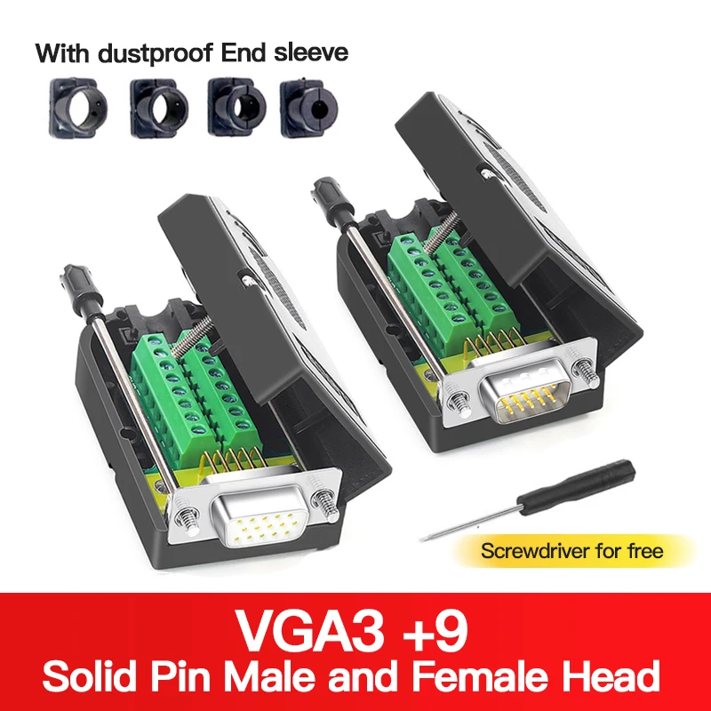 DB15 ブレークアウトコネクタ 3列 VGA メス・オス 接続 220V CE認証