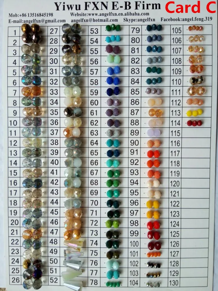 Tiaria Glass Crystal 01-Crystal rondelle Beads <b>8x5mm</b> faceted Color  Chart per <b> copy</