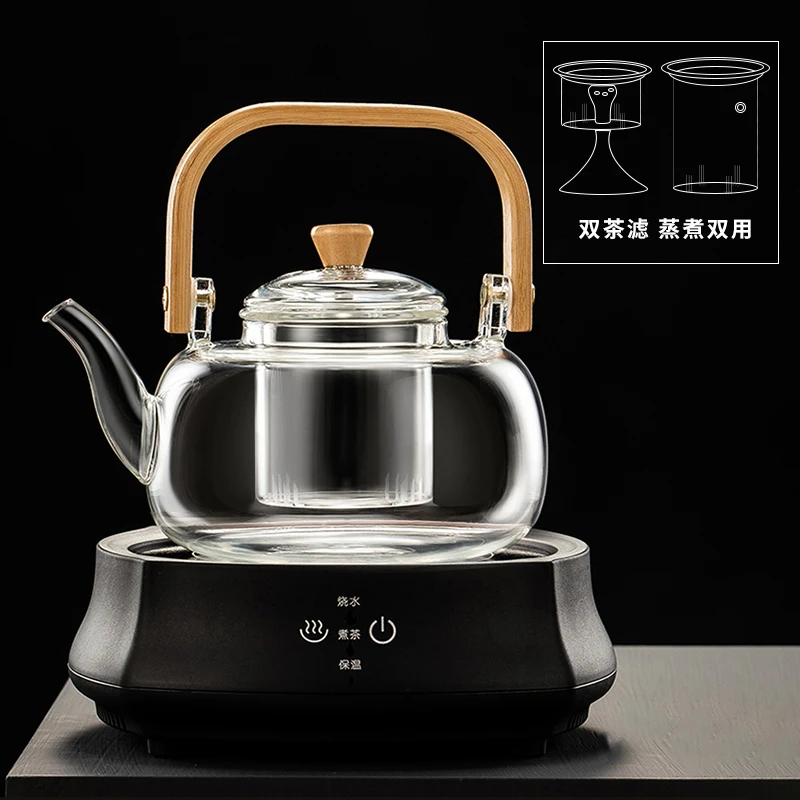 Handmade High Transparent Borosilicate Glass Teapot Heat Resistant Coffee & Tea Set