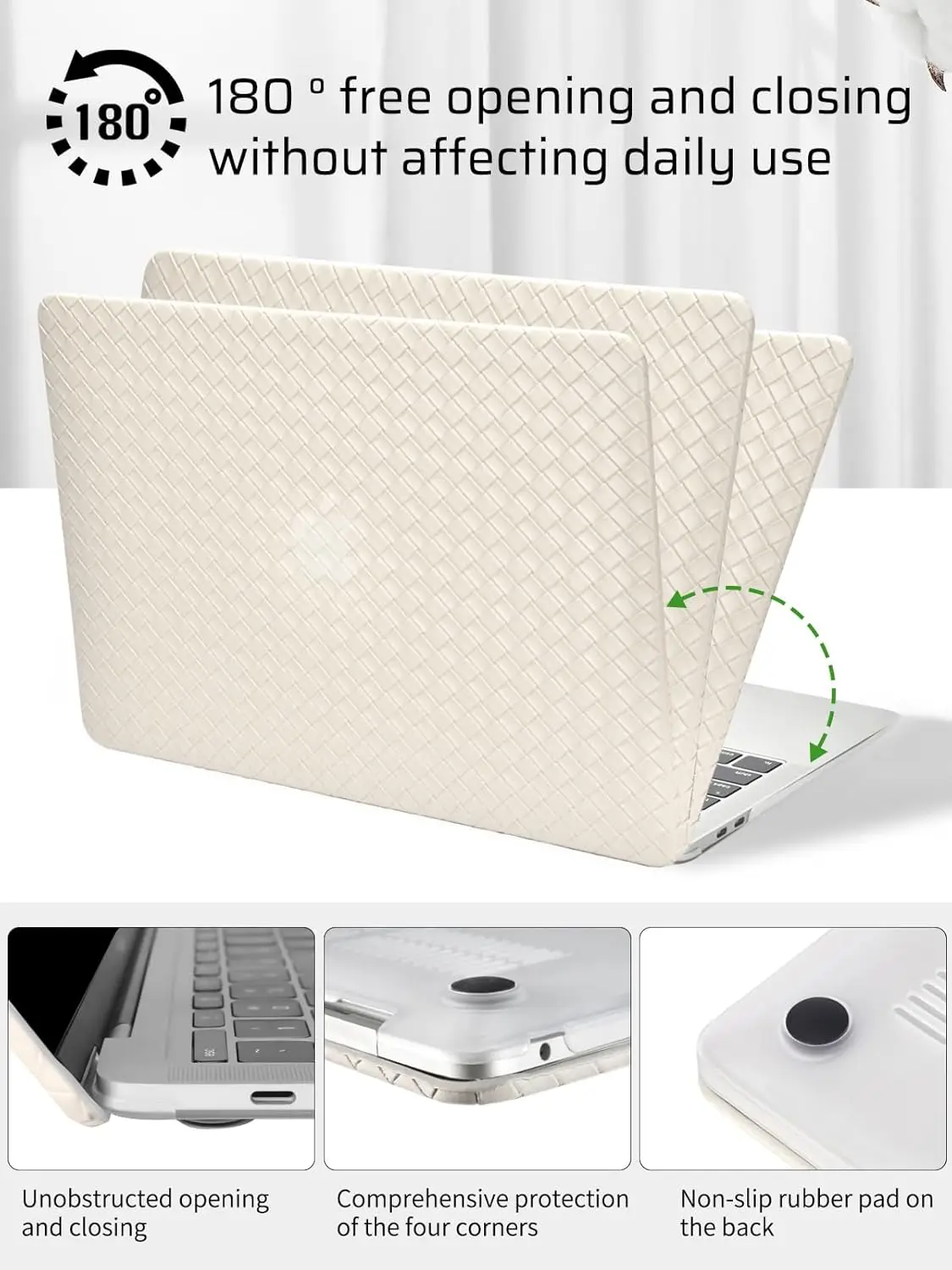 Elegant PU Leather Hard Shell Snap on Cover Case for MacBook Pro