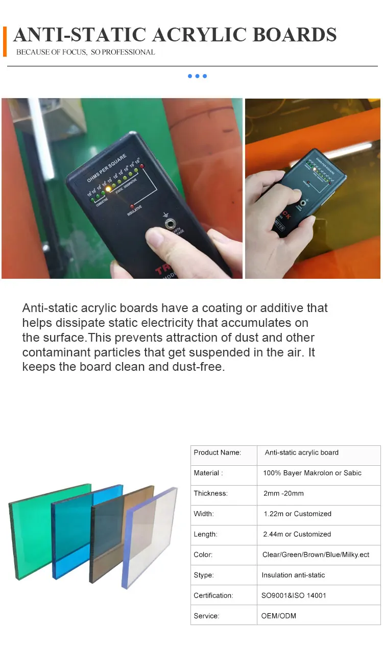Anti Static Acrylic Sheet