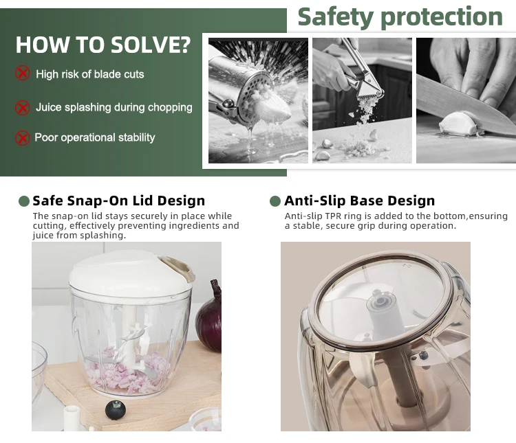 Mini Cordless Hand Pull Food Processor Salad Tool Adjustable High Speed Vegetable Chopper Garlic Cutter_voghion.com