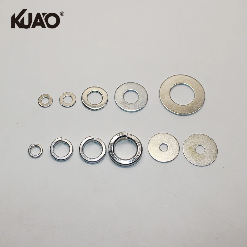 Household Hardware OEM ODM Flat Washer DIY Fastener Zinc Plated Carbon Steel Spring Washer Flat Gasket