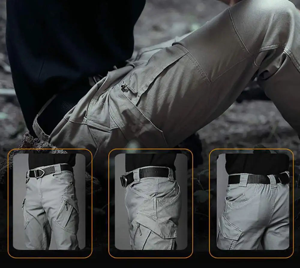 Men Cargo Pants Wholesale Grey Outdoor Sports Regular Fit Heavy-duty ...