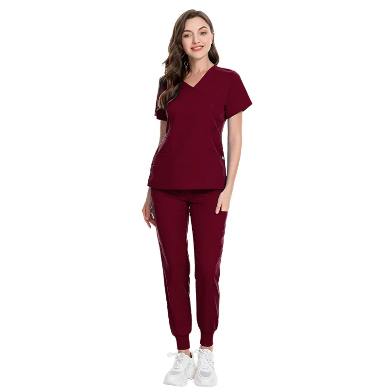 Hospital Uniforms Spandex Medical Nursing Scrubs Custom Short Sleeve ...