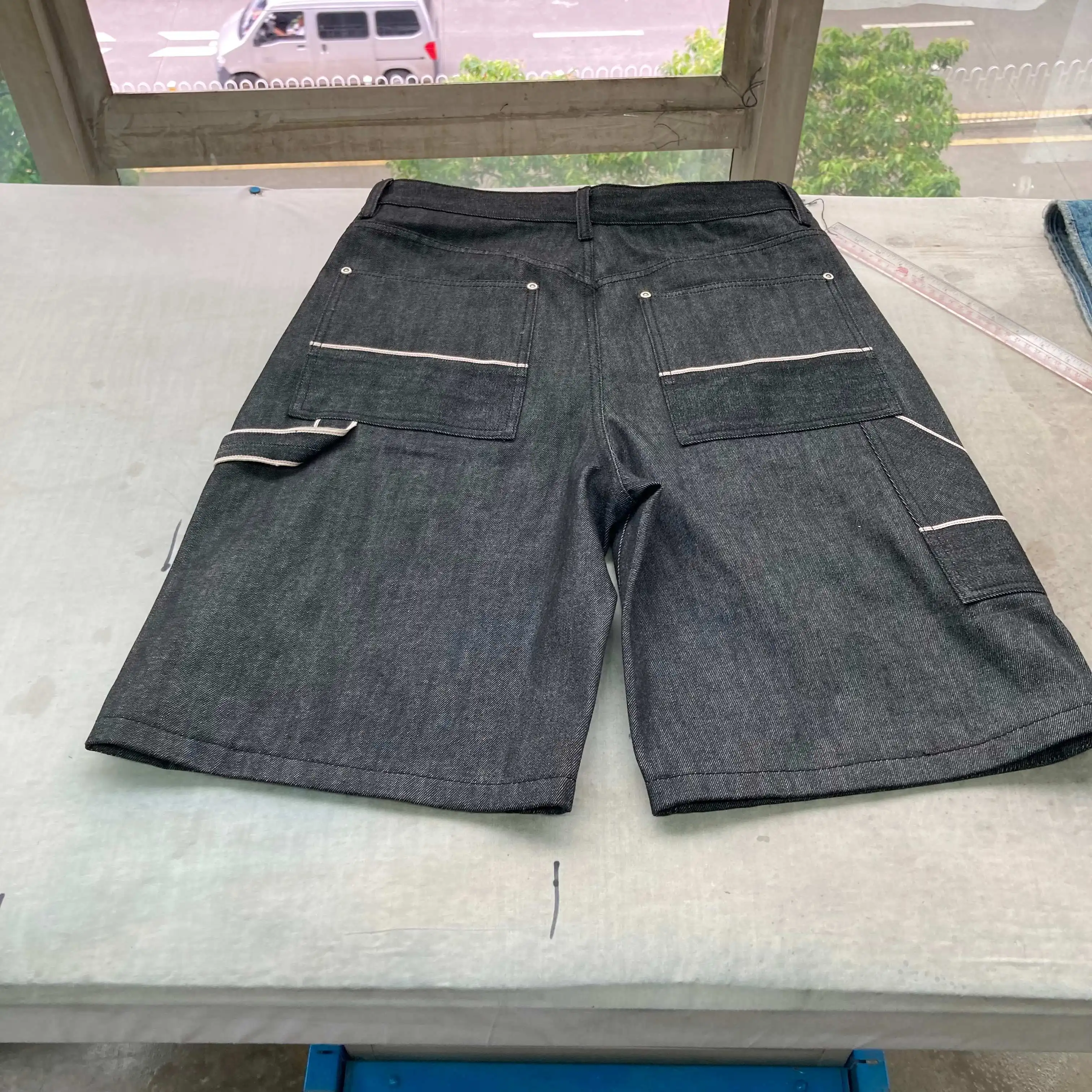 Selvedge Japanese Denim Jean Shorts Oversize Vintage Wide Leg