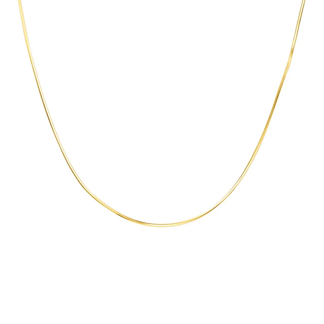 Ins S925 Sterling Silver Simple Thin Snake Chain Necklace 18k Gold Plated Basic Clavicle Chain Necklace Jewelry