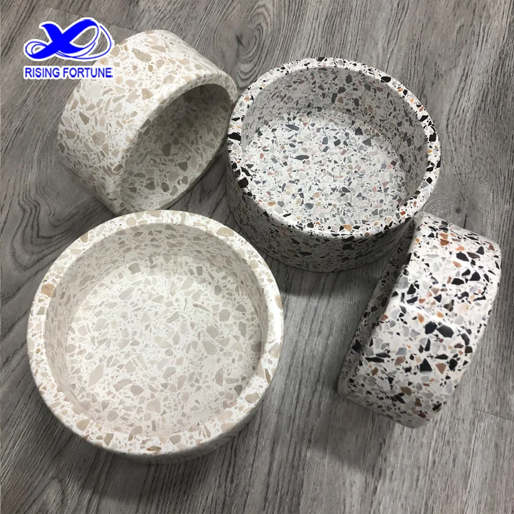 terrazzo pet water bowl