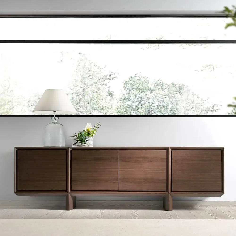 Роскошный дизайнерский комплект мебели для столовой роскошный буфет виллы современный деревянный шкаф хранения из ореха