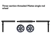 Black threaded Pilates bar with wheels