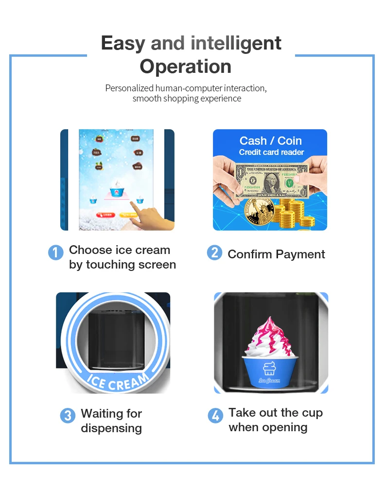 TCN Ice Cream Vending Machine Robot - Soft Ice Cream Vending Machine ...