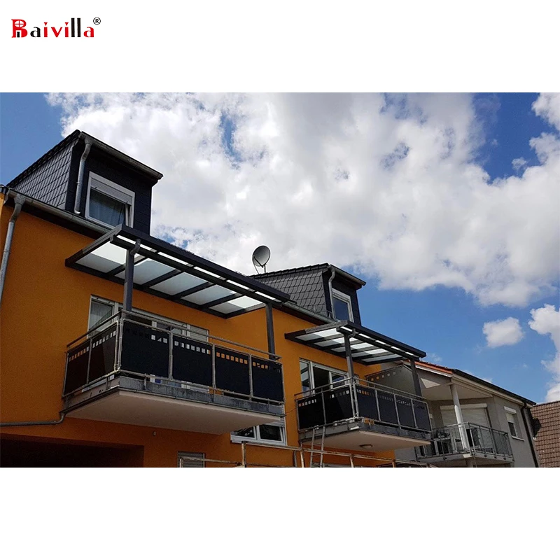 Waterproof Outdoor Aluminium Profile With Polycarbonate Roof Pergola System for Balcony Roof