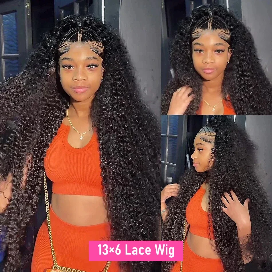 Parrucca frontale trasparente con onde profonde e sciolte da night club, HD Lace Water Curly Human Hair, chiusura in pizzo 5x5, per donne_voghion.com