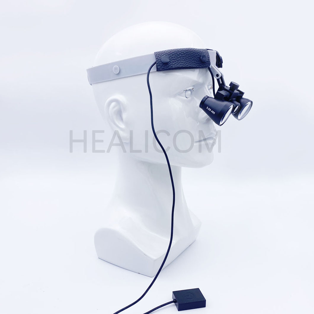 New Design Medical HD Headlight Galileo Glass-frame Type Headband Type Two-way Spiral Magnifier details