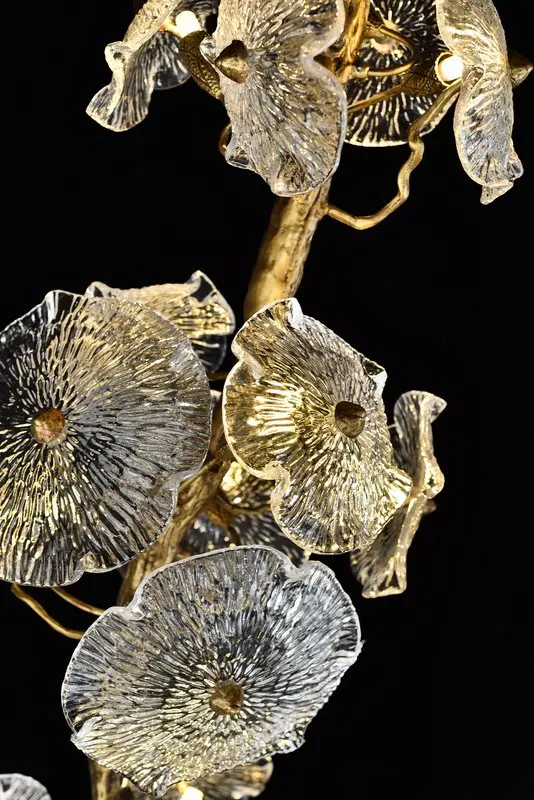 MEEROSEE Copper Crystal Chandelier Light Brass Chandelier Lmpara De Techo MD87012
