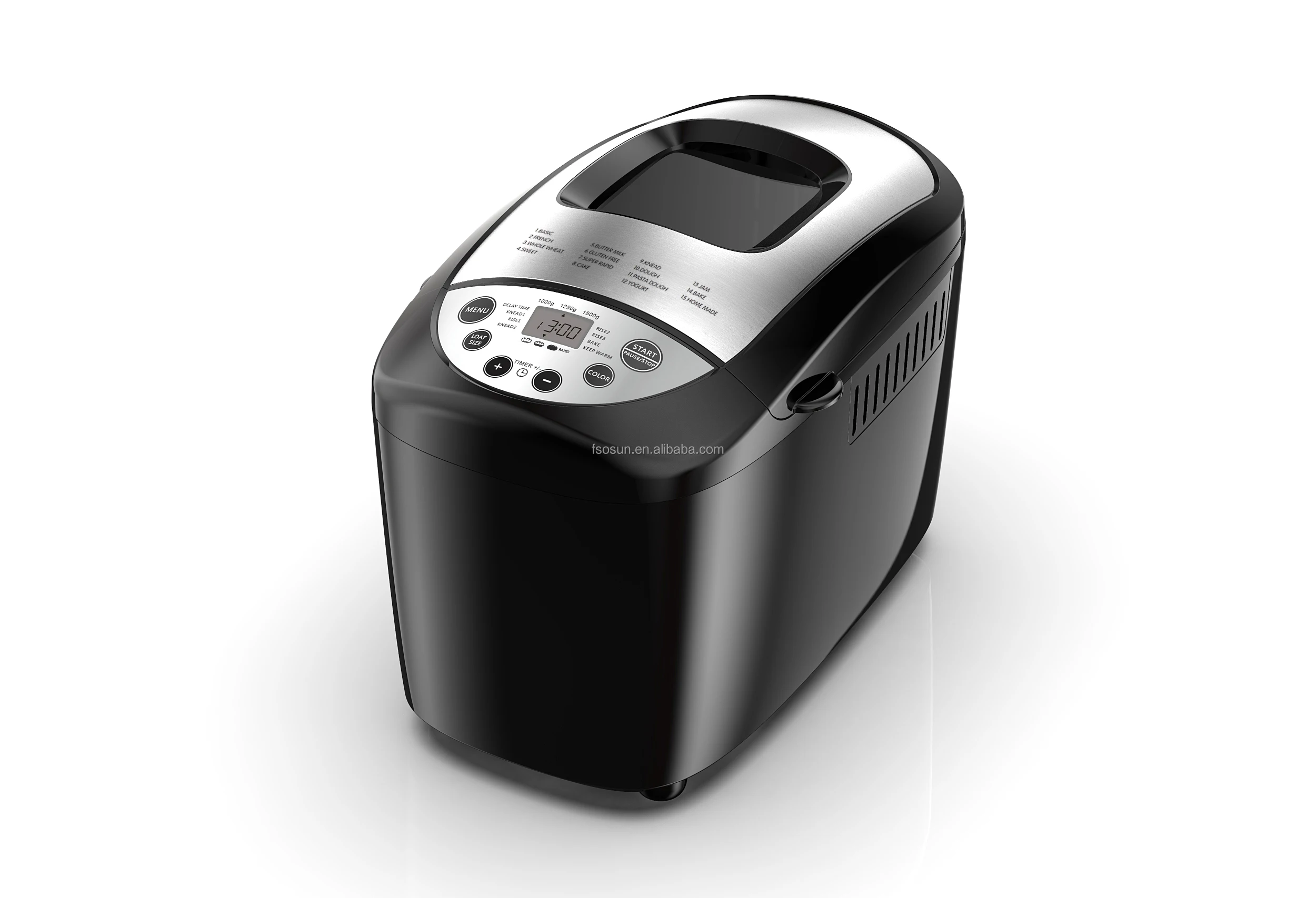 Large Automatic Bread Maker,Two Stirring Blades,3lb,Stainless Steel Top