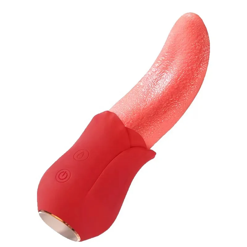 Powerful 10 Vibrating Licking Tongues Rose Real Tongue Vibrators Clitoris  Stimulation Big Pink Licking Tongue Vibrator