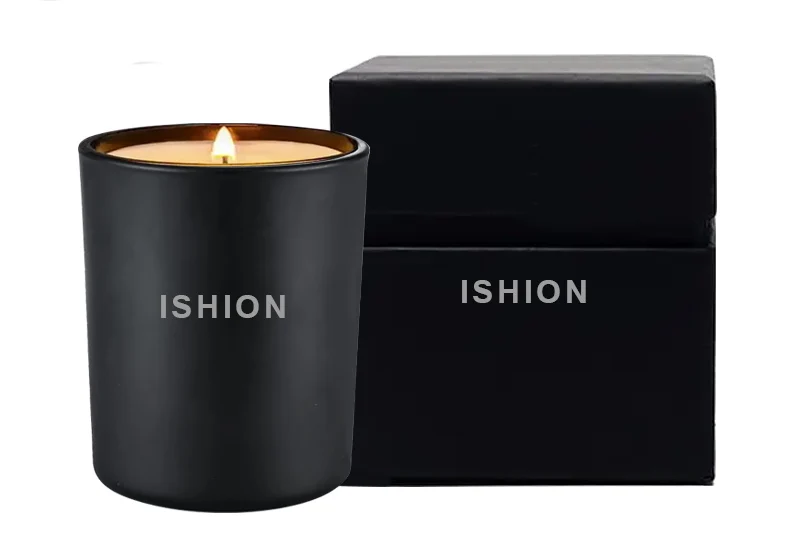 2023 Wholesale Matte Black Empty Glass Candle Holders Jar With Lid For