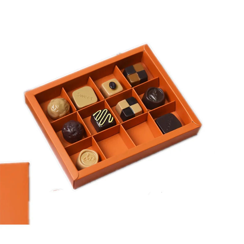 Factory Cheap Chocolate Box Luxury Custom Printed Chocolate Packaging Folding Chocolate Box with Paper Divider