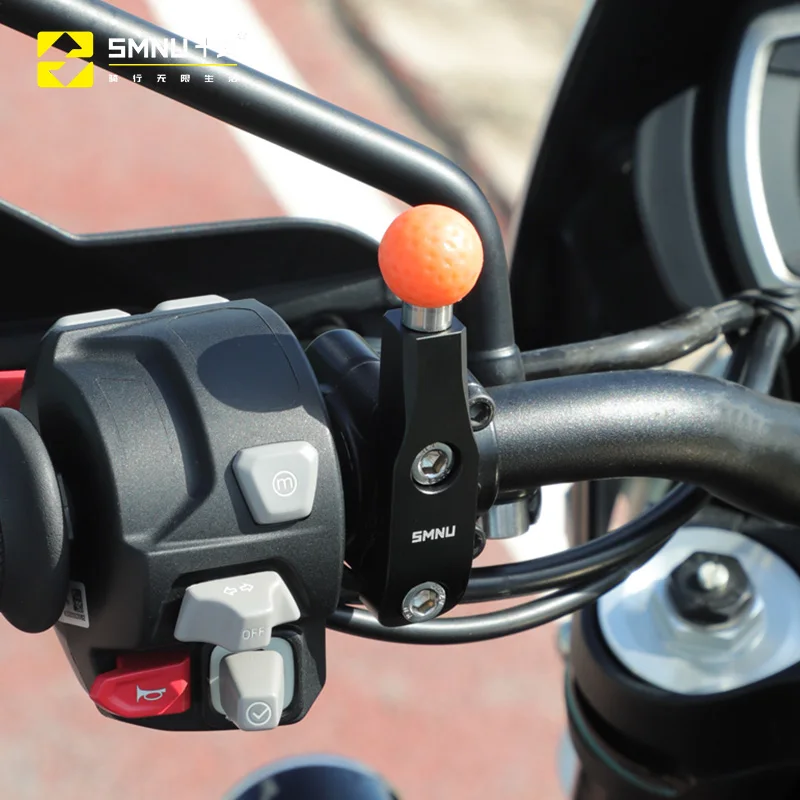 SMNU Motorcycle Aluminum Alloy Motorcycle Phone Holder Ball  Base Motorcycle Bolt Phone Holder Vehicle Handlebars Mount