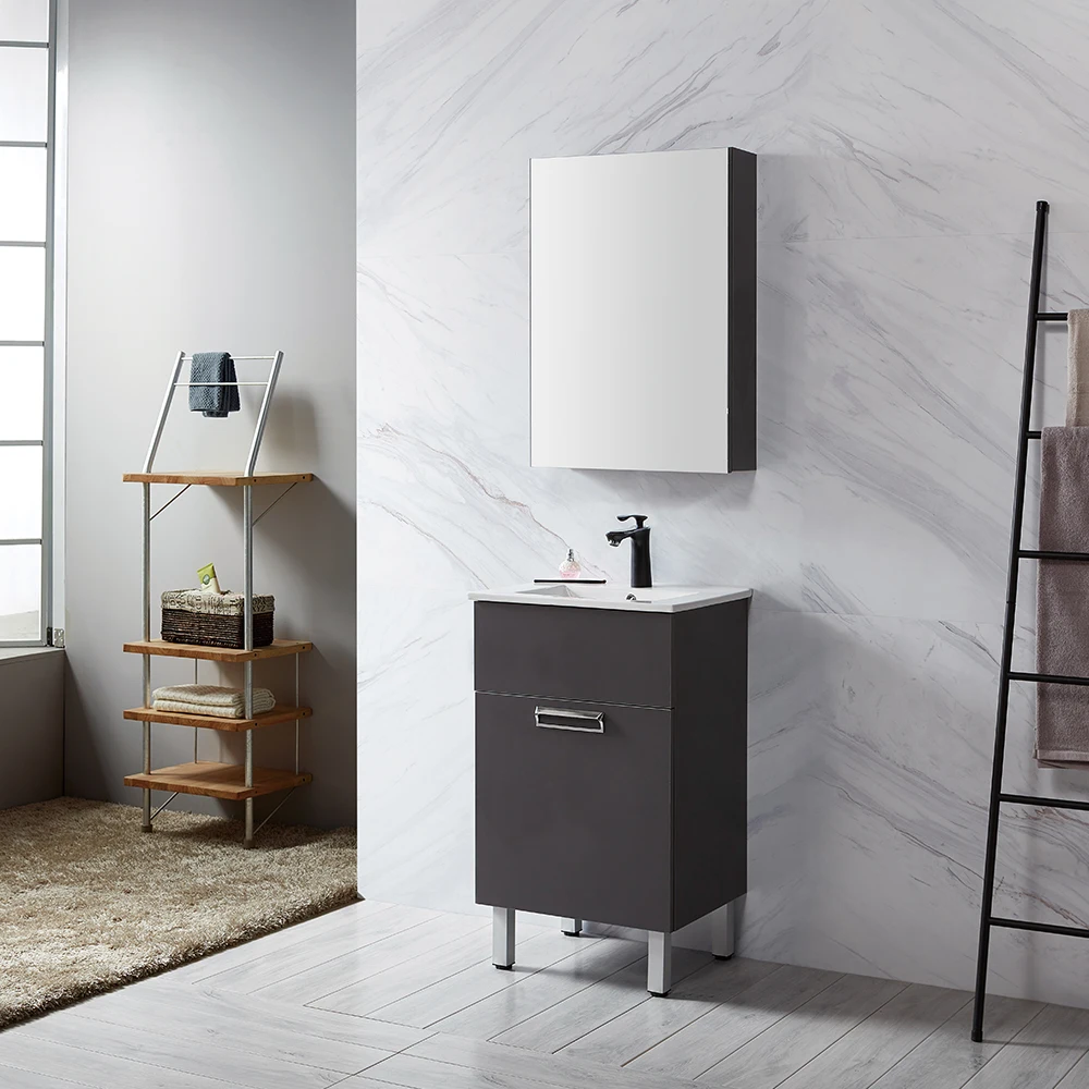 Modern Style Standing Bathroom Vanity With Mirror Wash Basin For Hotel Bathroom Or Family Use