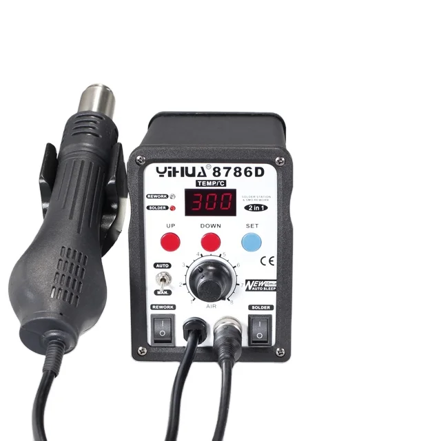 YIHUA 8786D Upgrade Version Soldering Station Hot air 2in1 Machine