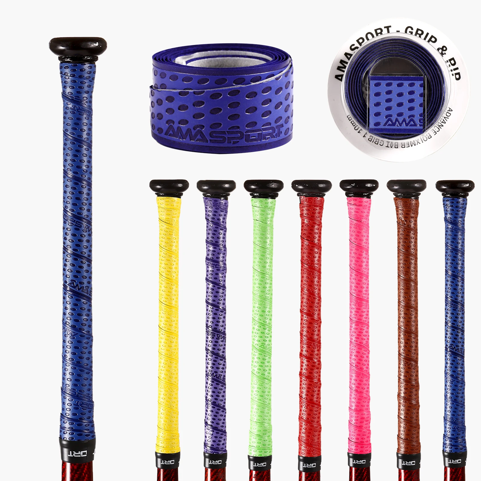 Poignée De Batte Spiderz 1,1 Mm - Bleu Marine/Rouge/Blanc - Grip Neuf