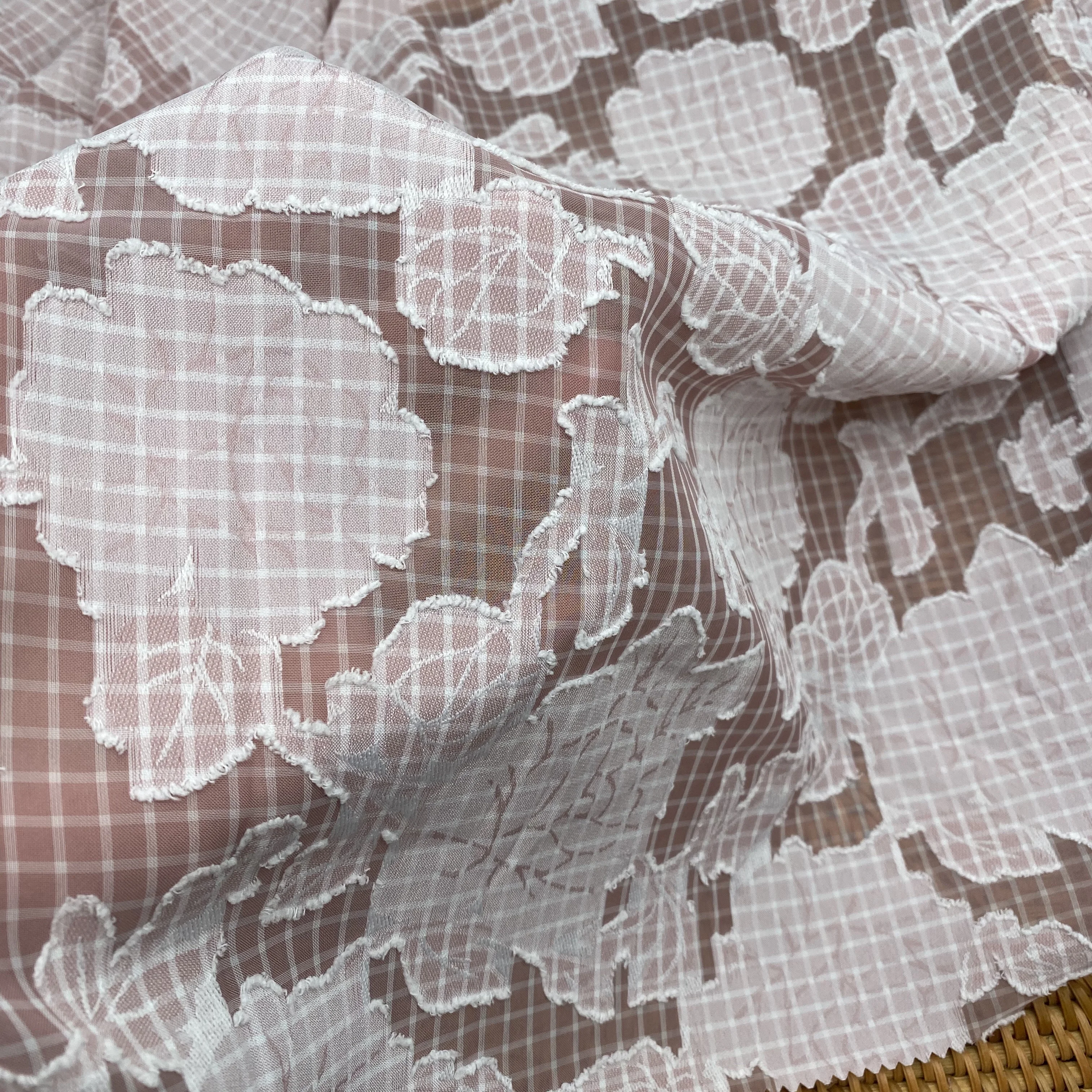 Оптовая продажа в наличии жаккардовая шифоновая ткань для