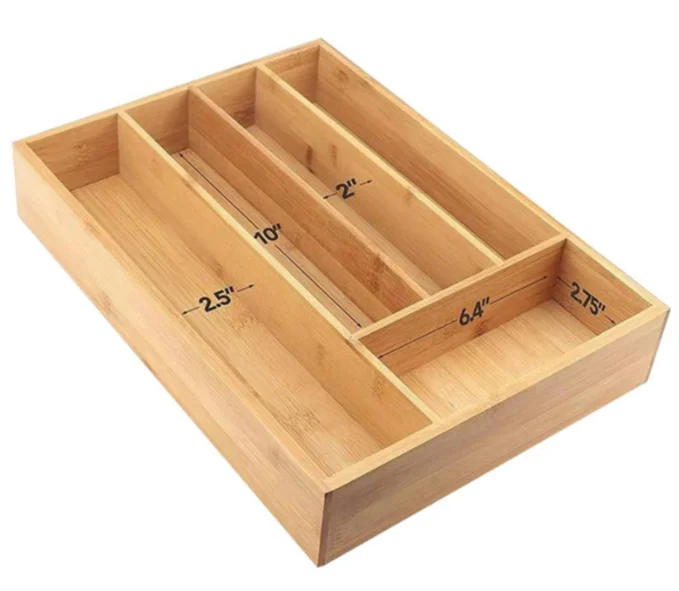Multifunctional Expandable Wooden Utensil Organizer Drawer Silverware