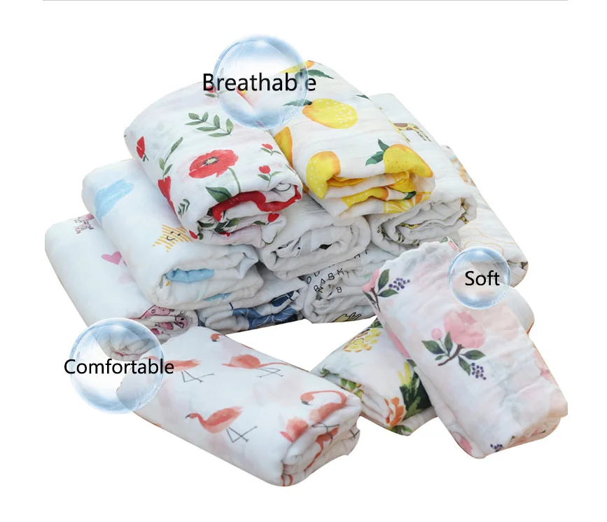 Baby Muslin Blanket Customize 2 Layers Baby 100 Cotton Muslin Swaddle