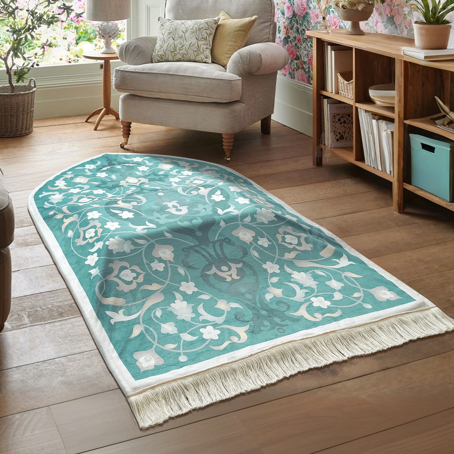 Tapis de prière épais, de haute qualité et de luxe, ergonomique, pour la prière musulmane (Sejadah), idéal pour le Ramadan. Coussinet en mousse à mémoire de forme pour les genoux, avec pompons, pour un soulagement optimal des douleurs._voghion.com