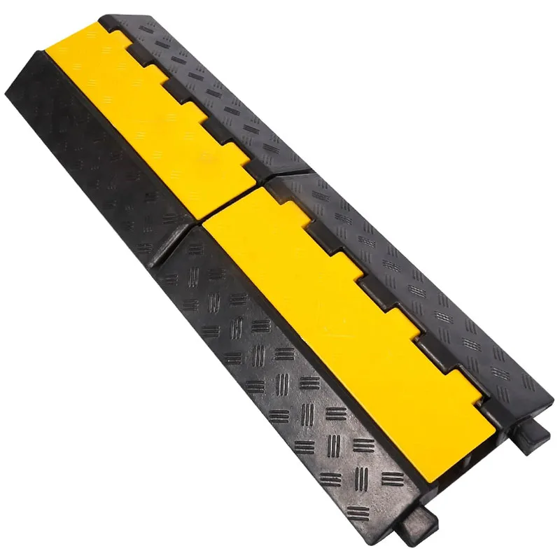 Rampes de câble 1 lot de 3 canaux protecteur de câble en PVC et caoutchouc, rampes protectrices de durite et de cordon robustes avec capacité de 44000 lbs