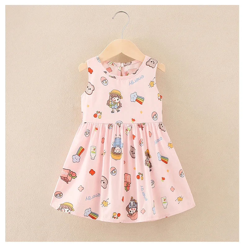 Summer Baby Girl's Fashion Cartoon Dress Party Dress Kids Infant 1pcs  Clothes Buy 2022 New Design Summer 1-6 Years Baby Girl Cheap Floral Dress  For Kids Baby Infant Printing Loose Dress |