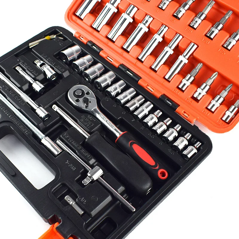 Wholesale Set of 53pcs professional hand mechanic socket wrench