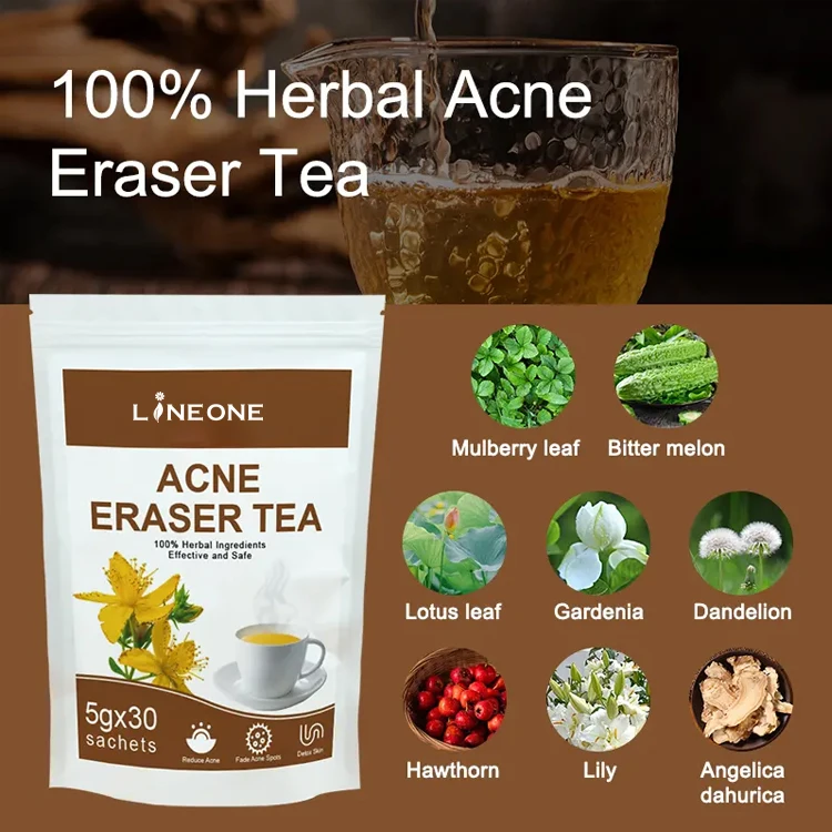 Private label ACNE Eraser Tea 100% Herbal Acne Tea Skin Beautiful Health 100% Herbal Acne Supplement Powder Tea manufacture