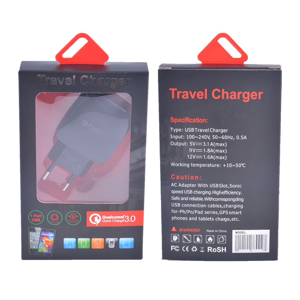 Универсальное белое Сетевое зарядное устройство Qualcomm Quick Charge QC 3,0 USB